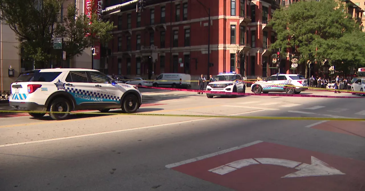 Shooting rocks Chicago and Wabash avenues on Chicago's Near North Side