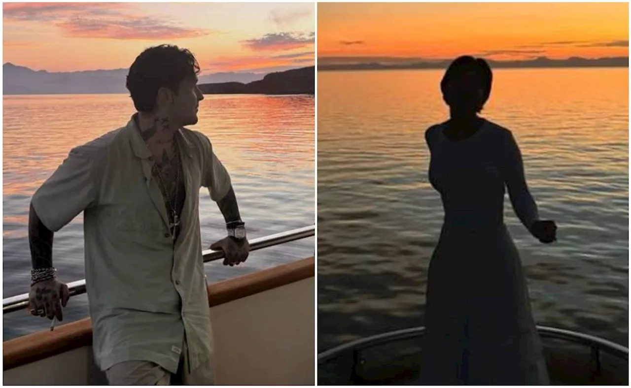 Christian Nodal y Ángela Aguilar presumen beso frente al mar en su luna de miel