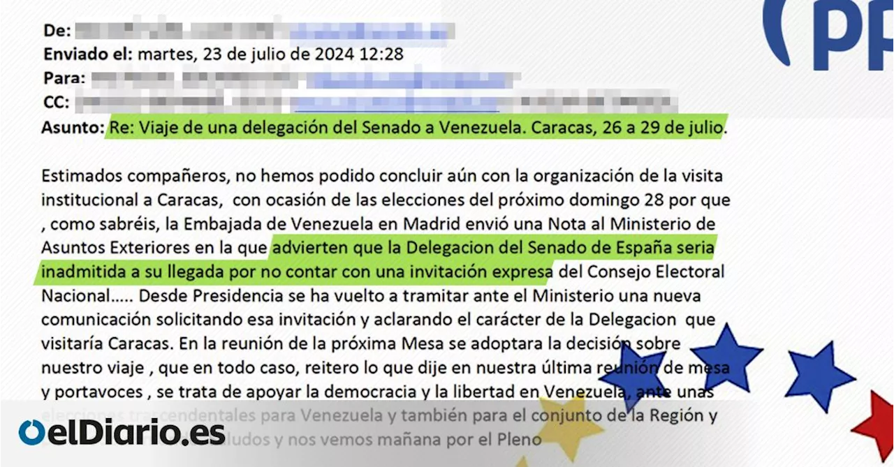 El PP viajó a Venezuela pese a saber una semana antes que su delegación sería 'inadmitida' y expulsada