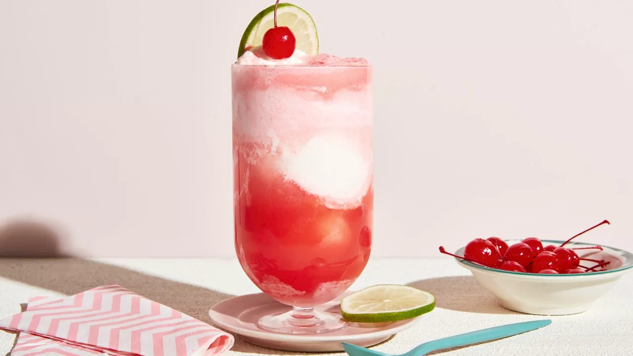 Cherry Lime Rickey Float