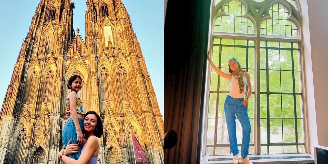 Beauty Gonzalez visits Cologne Cathedral in Germany with family