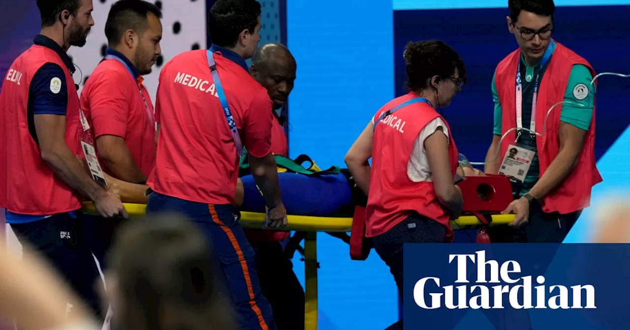 Slovakia’s Tamara Potocká collapses poolside after Olympic swimming heat