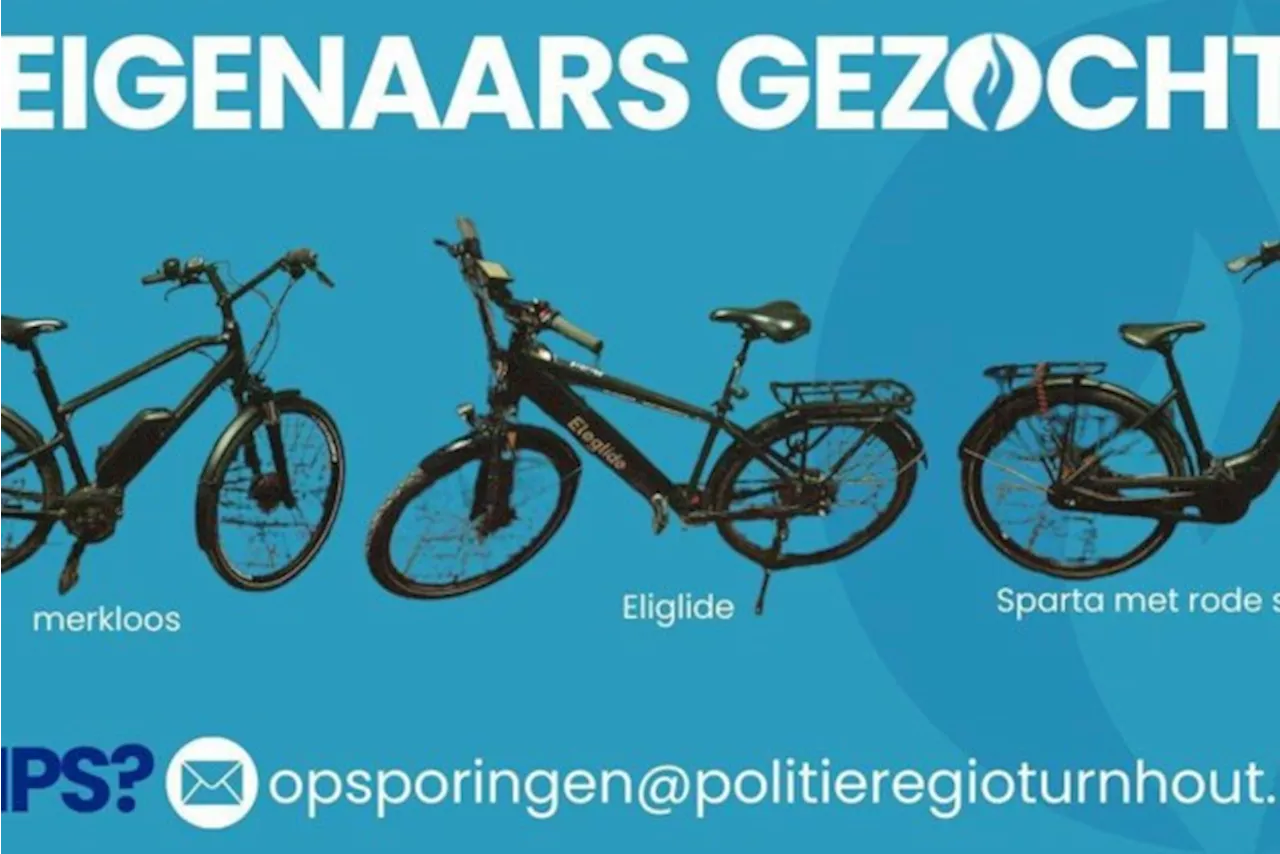 Politie pakt fietsdieven op en zoekt de rechtmatige eigenaars van de gestolen tweewielers