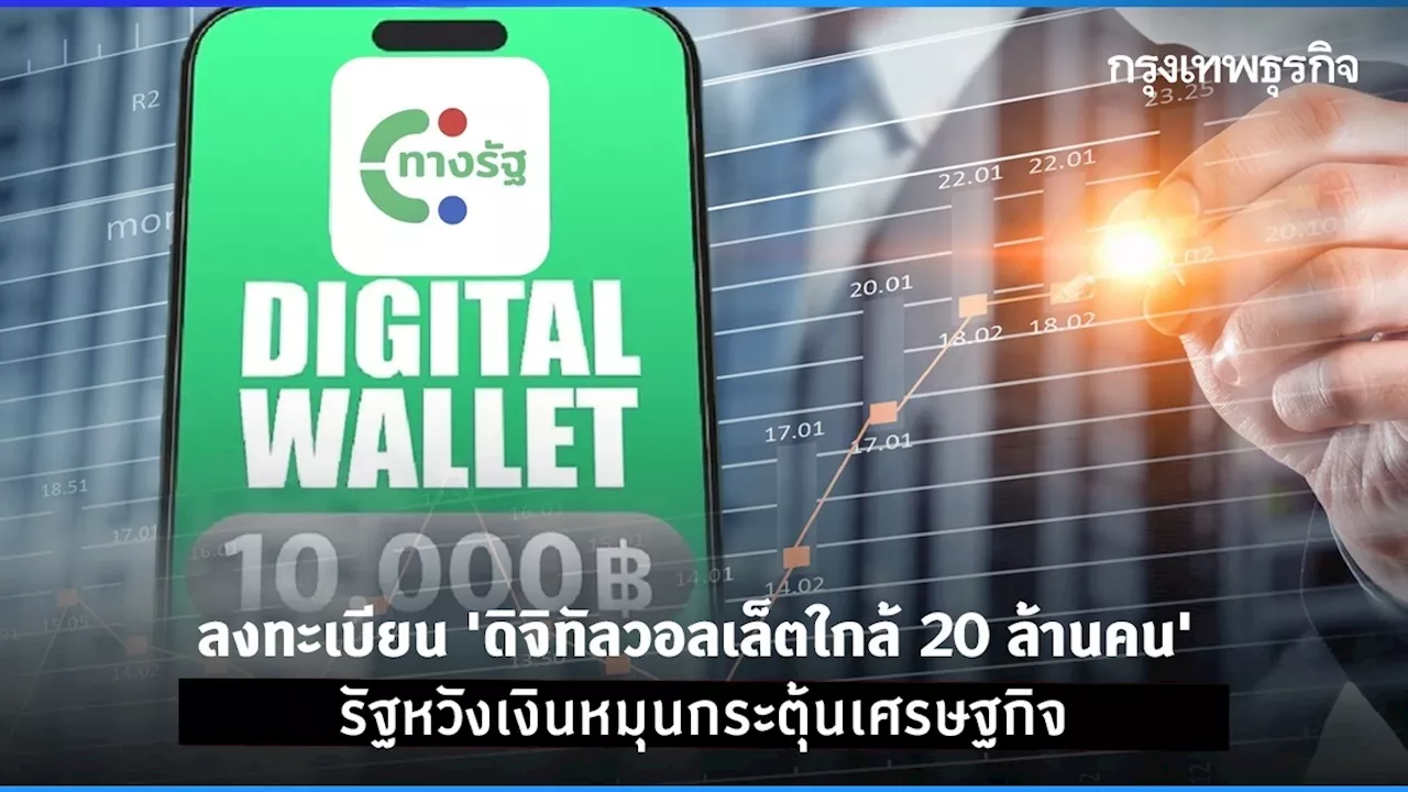 ลงทะเบียน ‘ดิจิทัลวอลเล็ต' ใกล้ 20 ล้านคน รัฐหวังเงินหมุนกระตุ้นเศรษฐกิจ