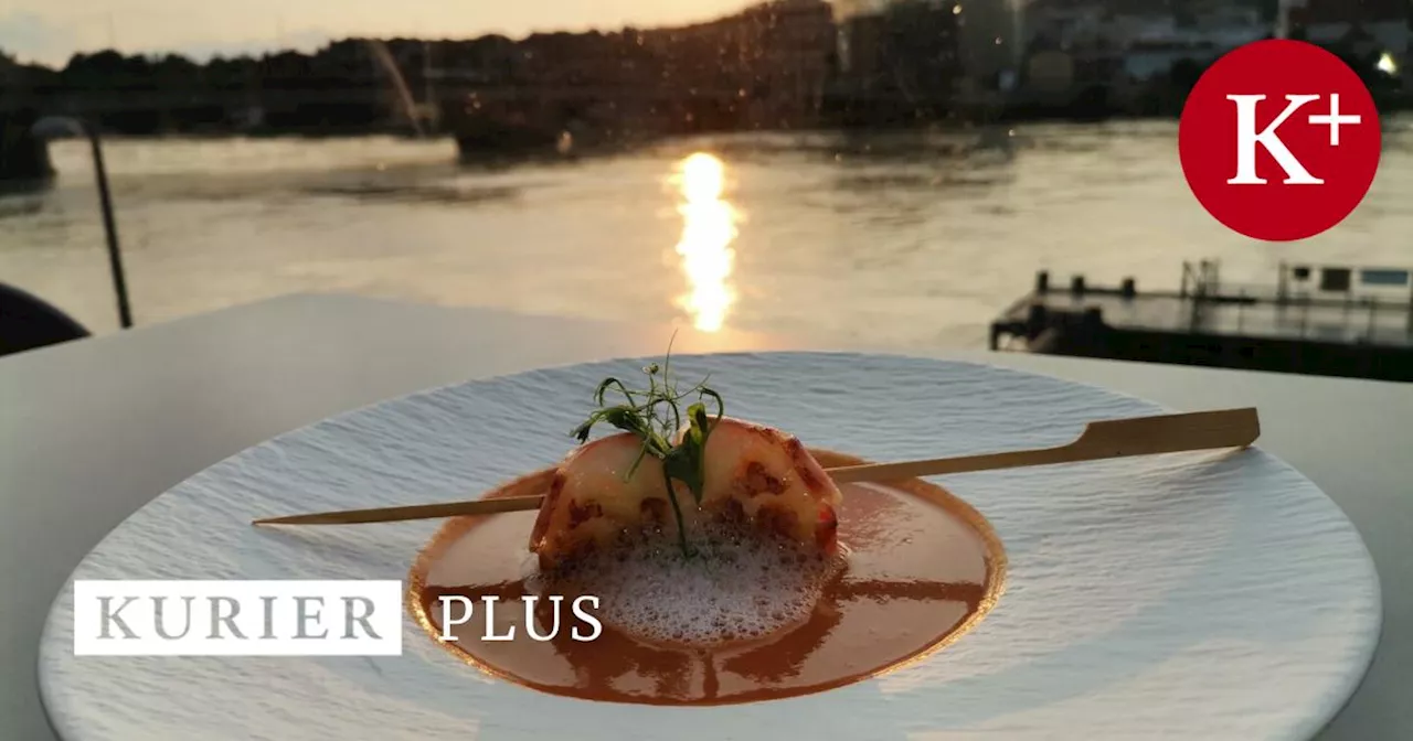 Bunter Mix im Lentos-Café auf der Terrasse mit Donaublick