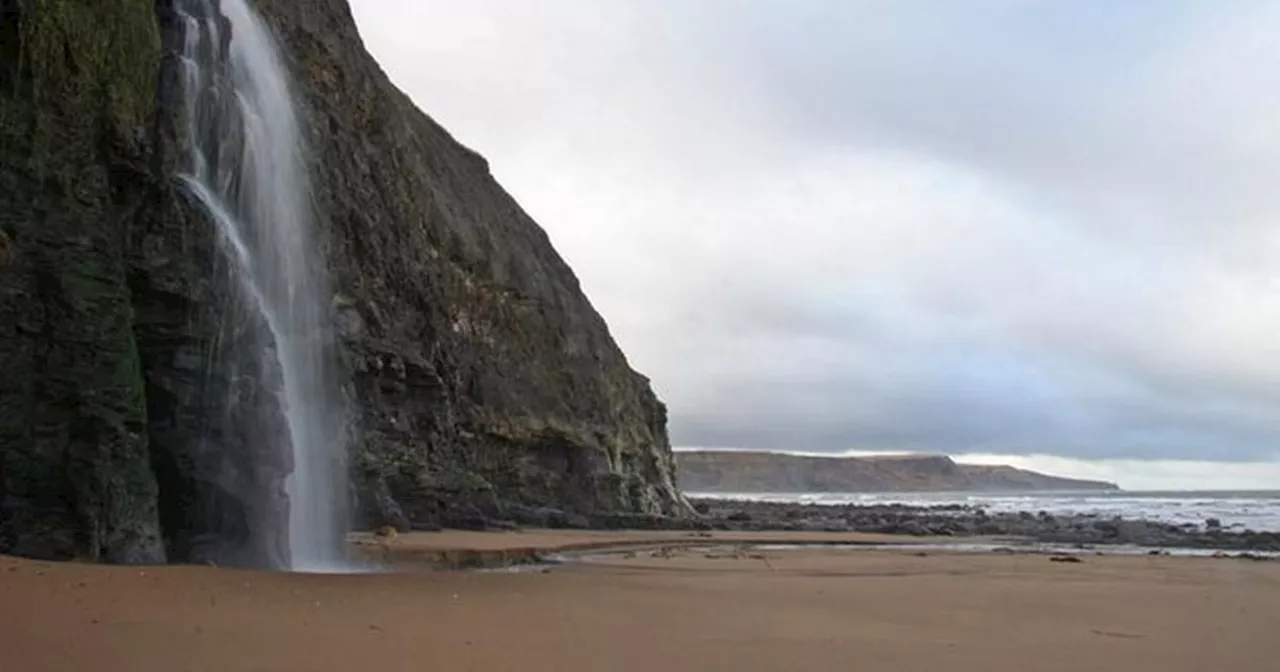 Yorkshire beach with stunning waterfall not suitable for young families