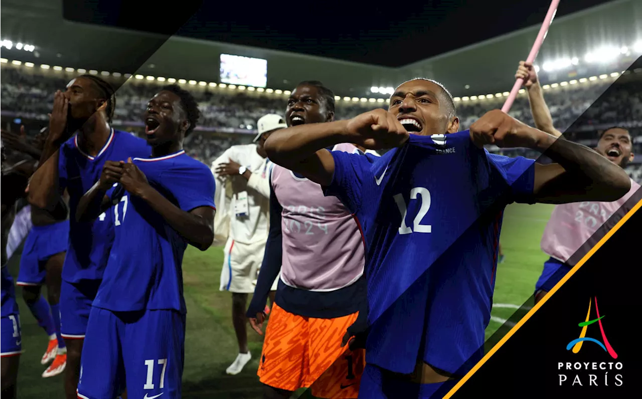 Jugadores de Francia festejaron frente a aficionados de Argentina su pase a Semifinales