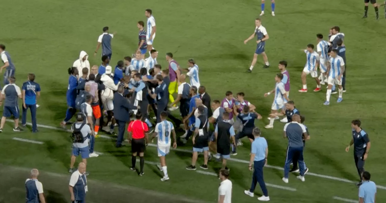 France and Argentina players clash on pitch after tense Olympic football match