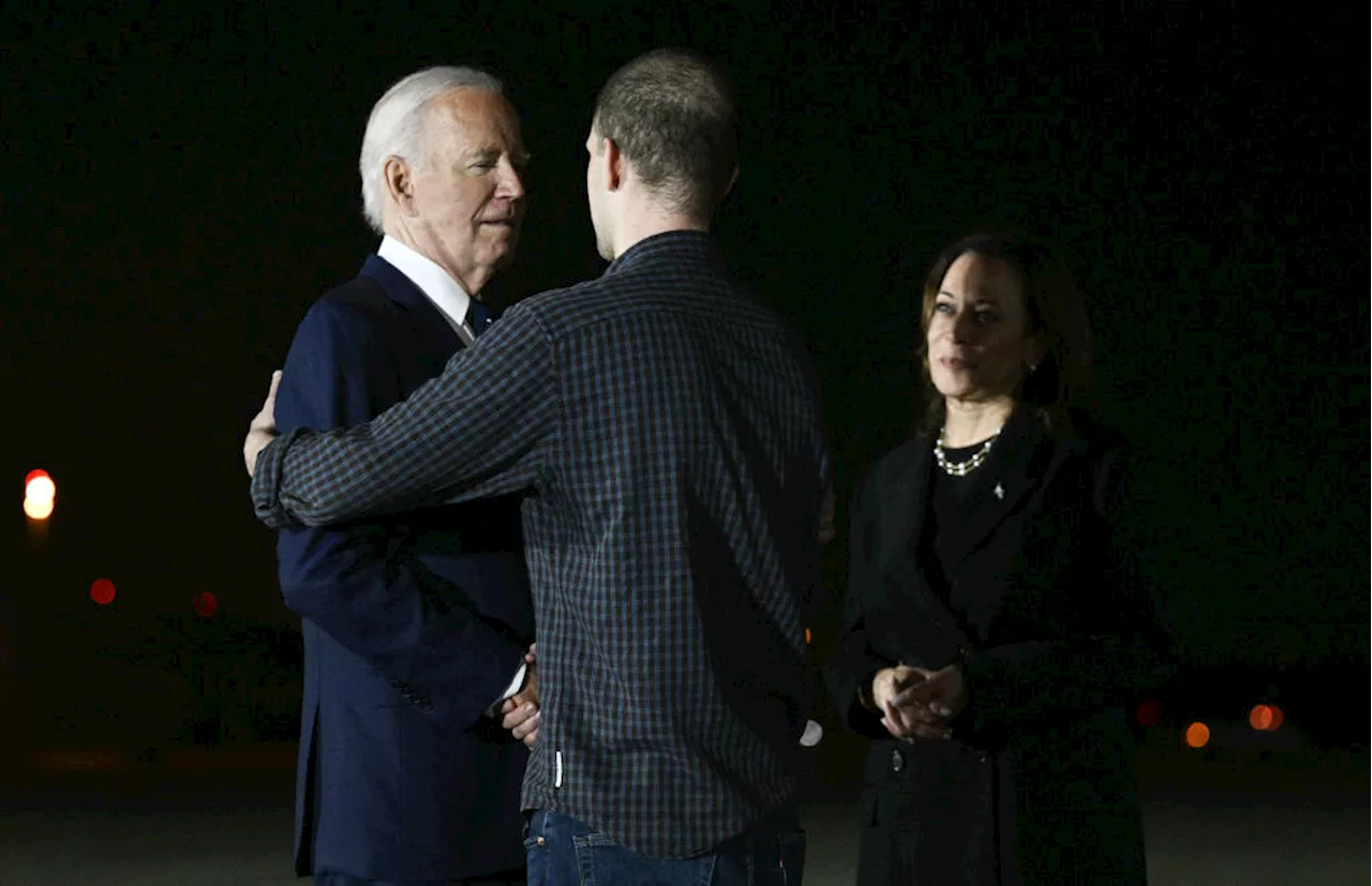 Biden and Harris greet Americans freed in landmark prisoner exchange with Russia