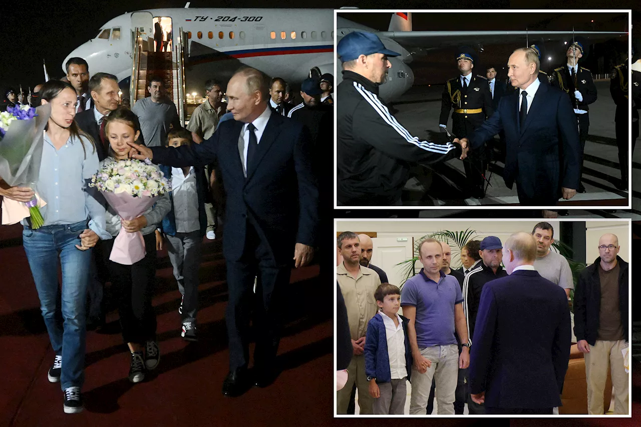 Putin welcomes Russians freed in prisoner swap as heroes: 'Never forgotten you for a moment'