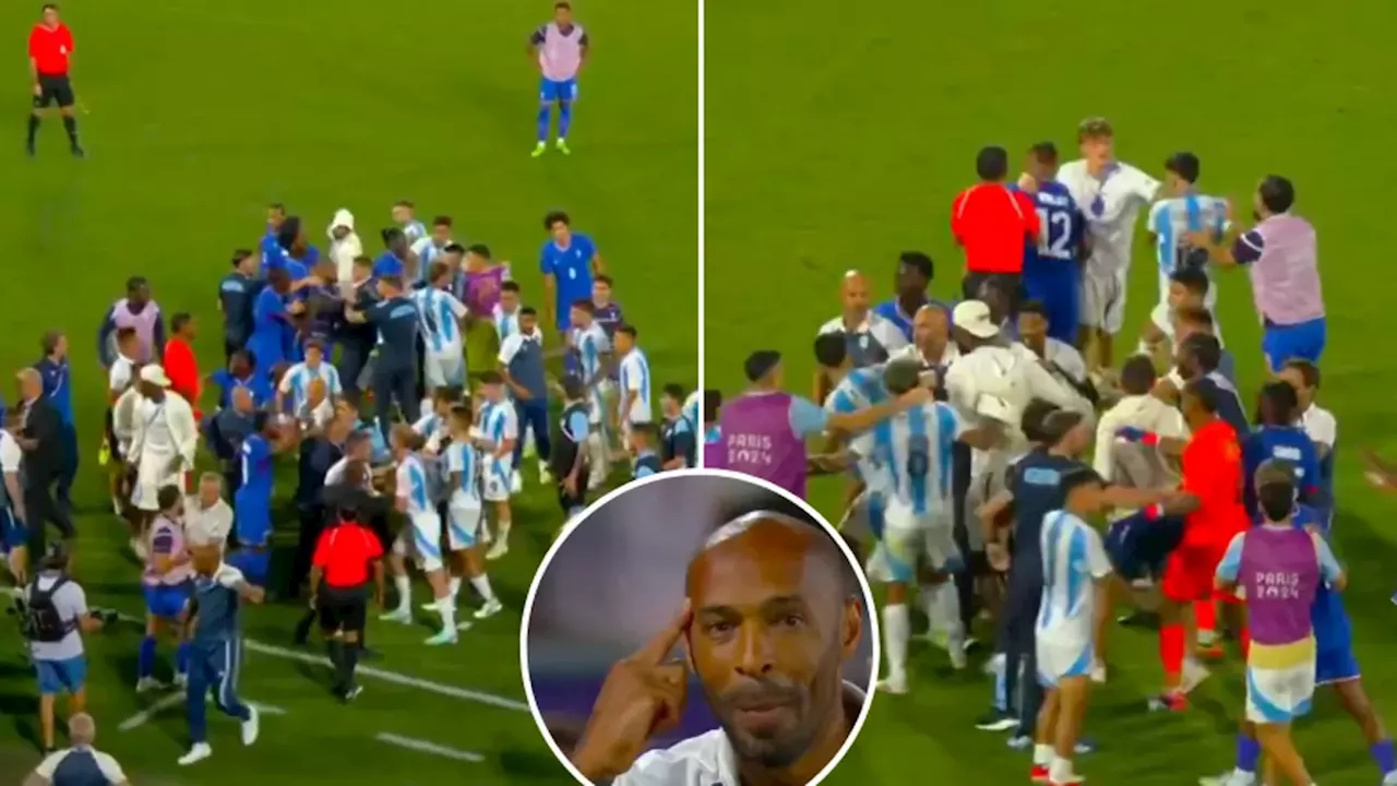 France win against Argentina at Olympic Games ends in brawl as tensions resurface