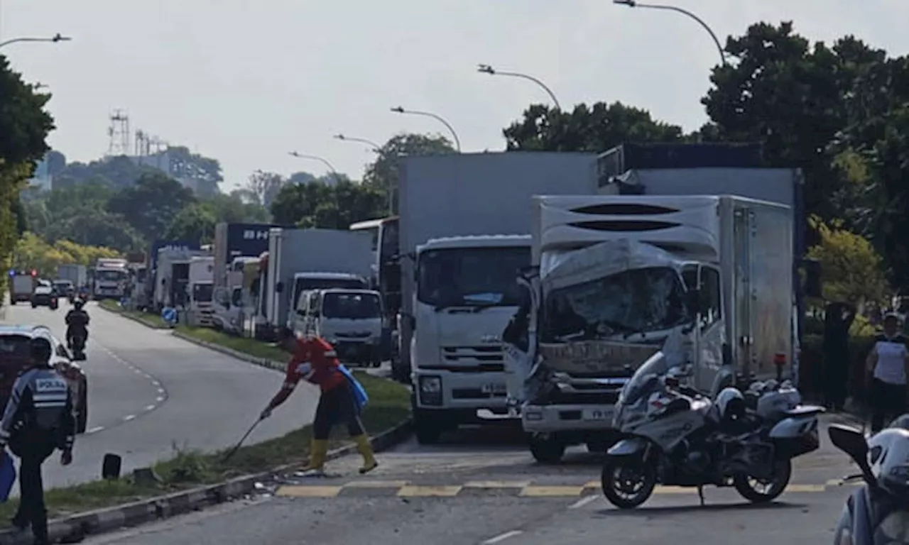 Man trapped in driver's seat of truck after accident near Changi Beach, rescued by SCDF