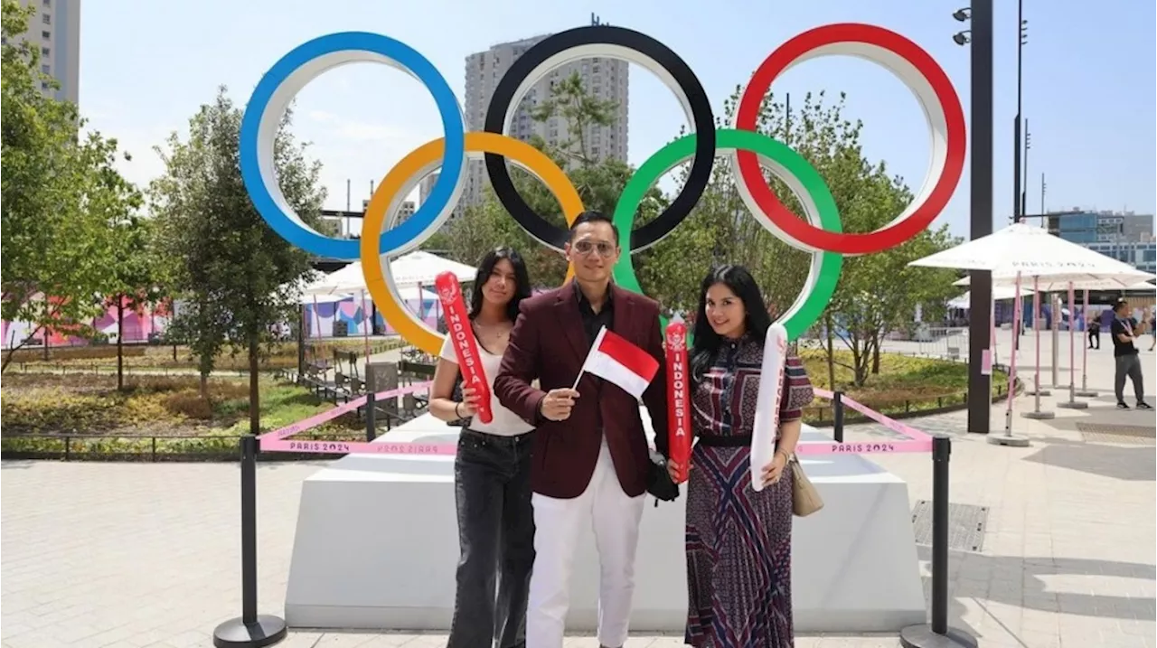 6 Potret AHY dan Annisa Pohan Nonton Olimpade Paris 2024 di Prancis