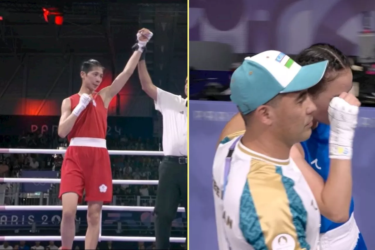 Female boxer leaves ring in tears after losing to rival who failed gender test a day after Angela Carini...