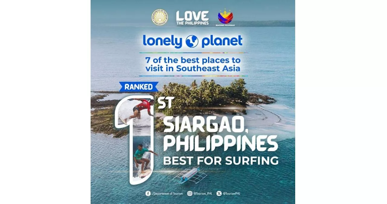 Frasco's statement on Siargao's recognition by Lonely Planet