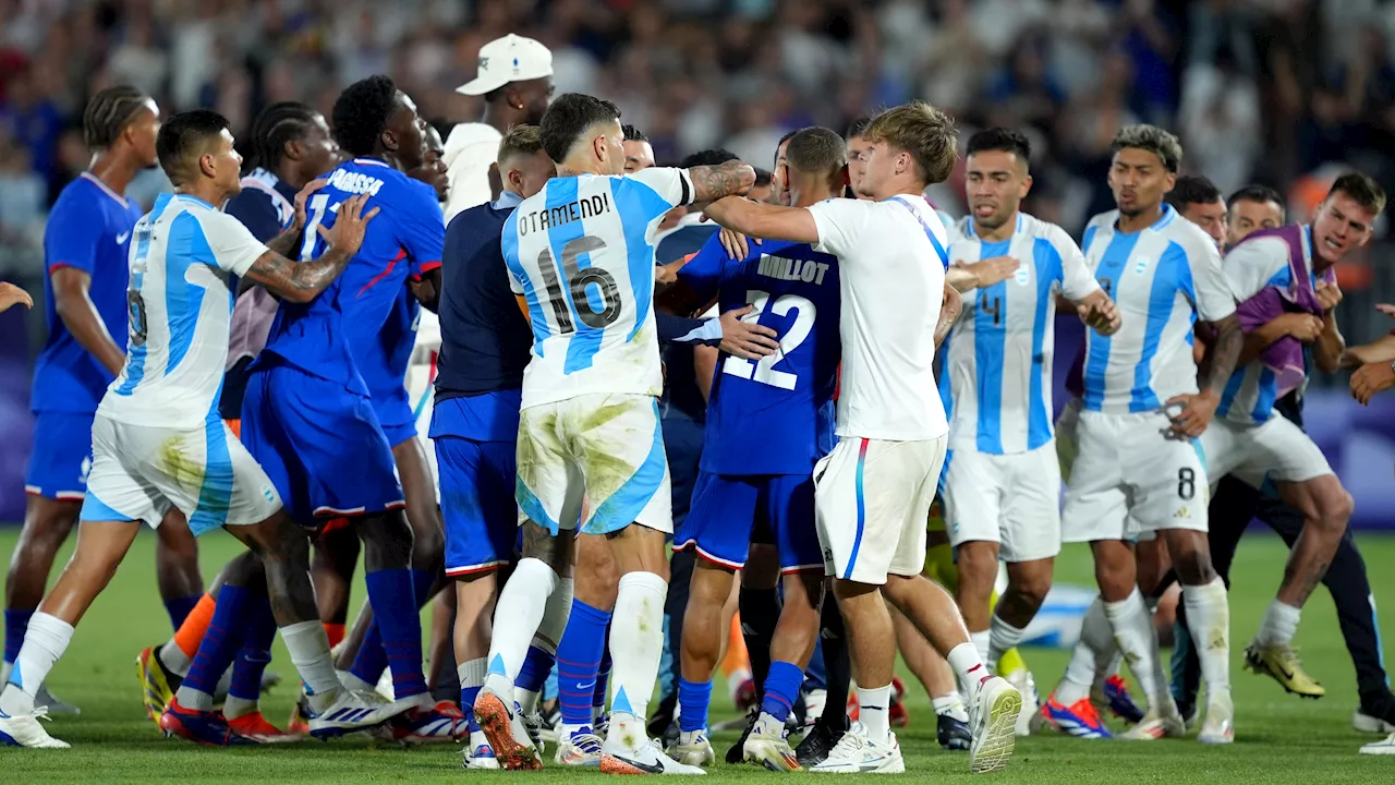 Fight breaks out in Olympic soccer quarterfinal after France defeats Argentina