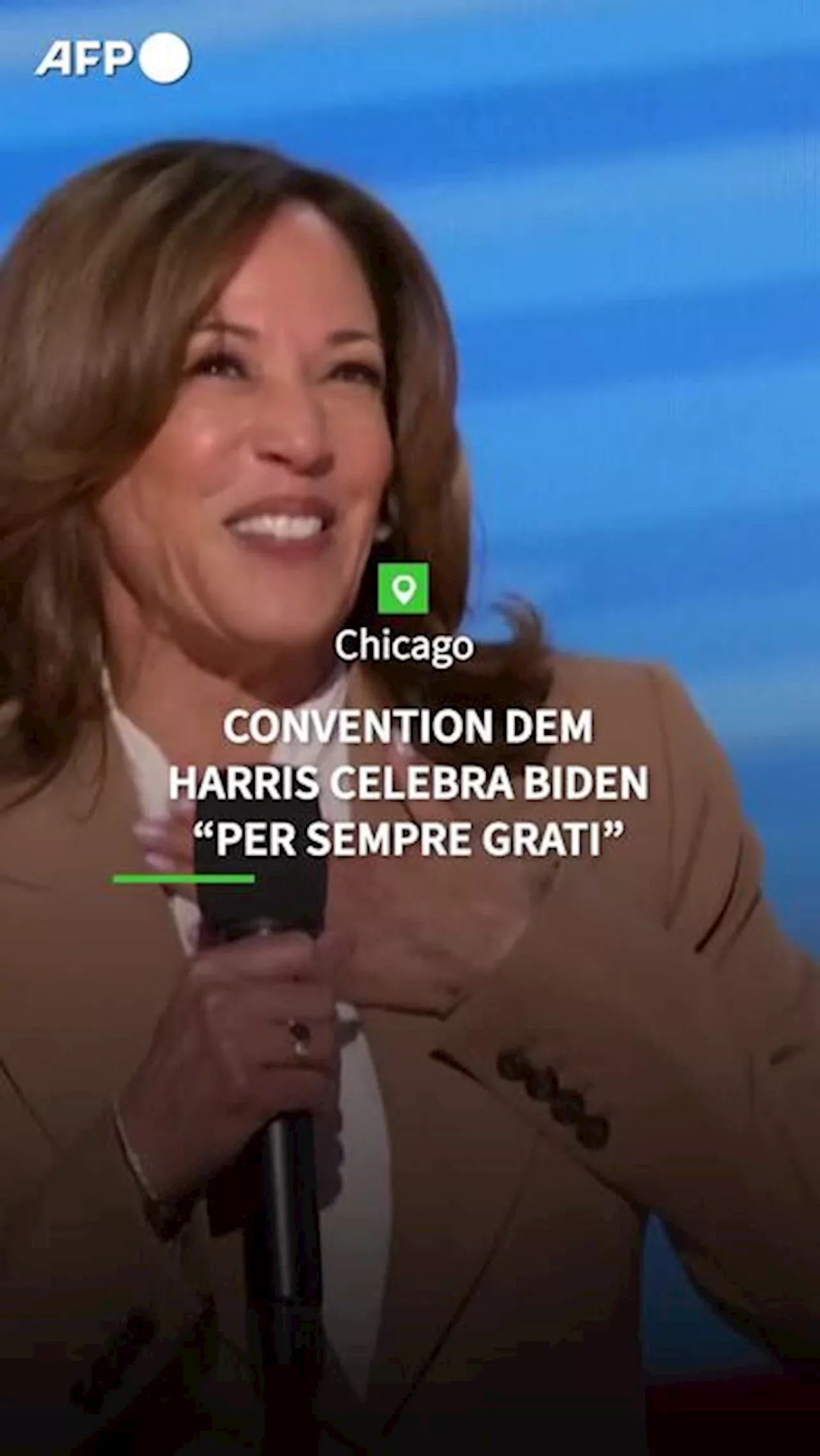 Convention Dem, Kamala Harris celebra Biden: 'Per sempre grati'