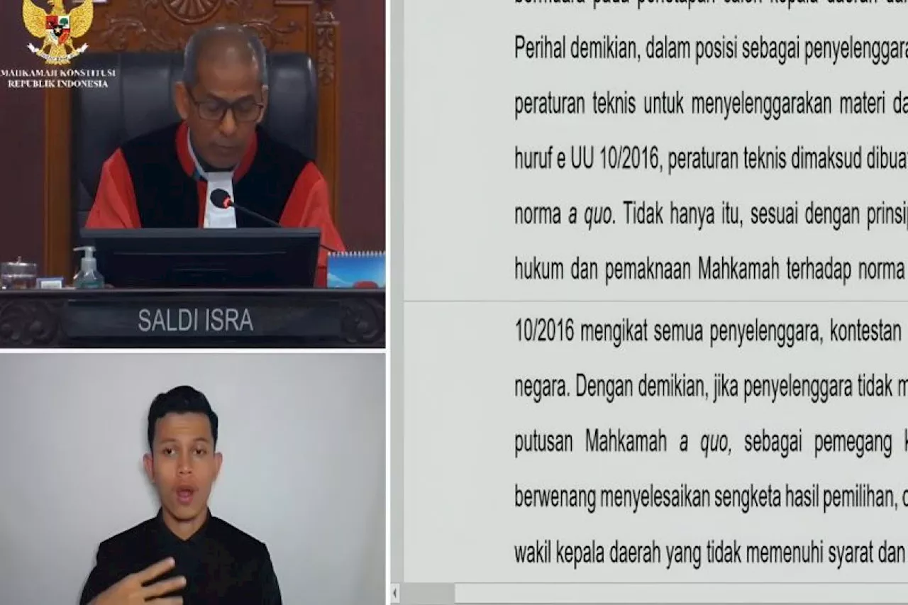 MK tegaskan syarat usia cakada harus terpenuhi saat penetapan paslon