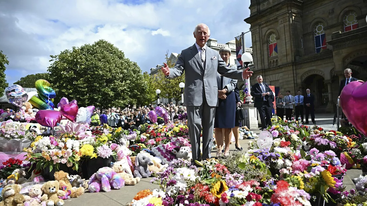 King Charles III meets with survivors of stabbing rampage that fueled unrest across Britain