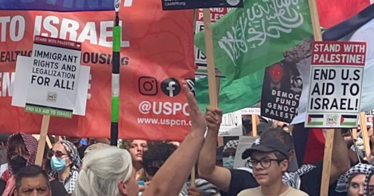 Hamas Flag Flown at Front of Pro-Palestinian March at DNC in Chicago