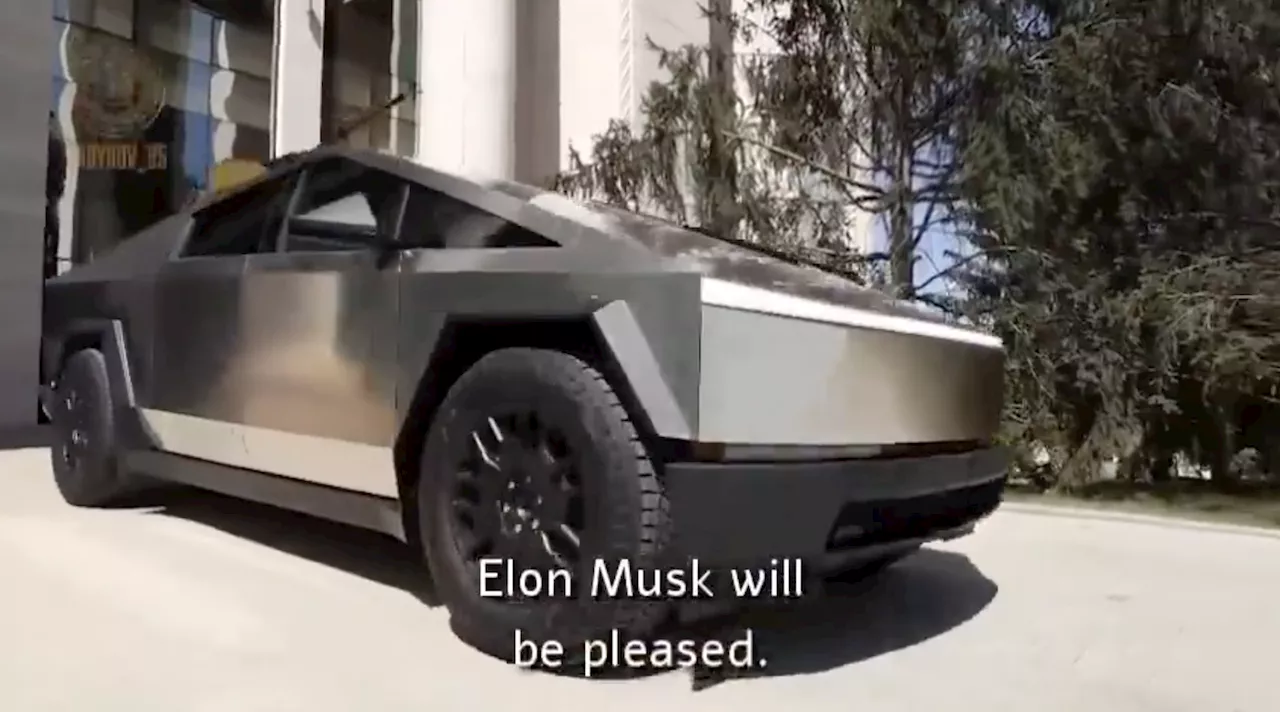 Russian General Gets A Tesla Cybertruck & Puts Machine Gun On It