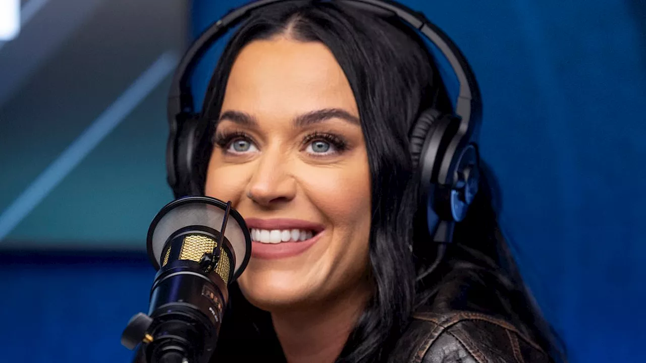 Katy Perry looks edgy in leather jacket and shorts while promoting her album 143 after her lead...