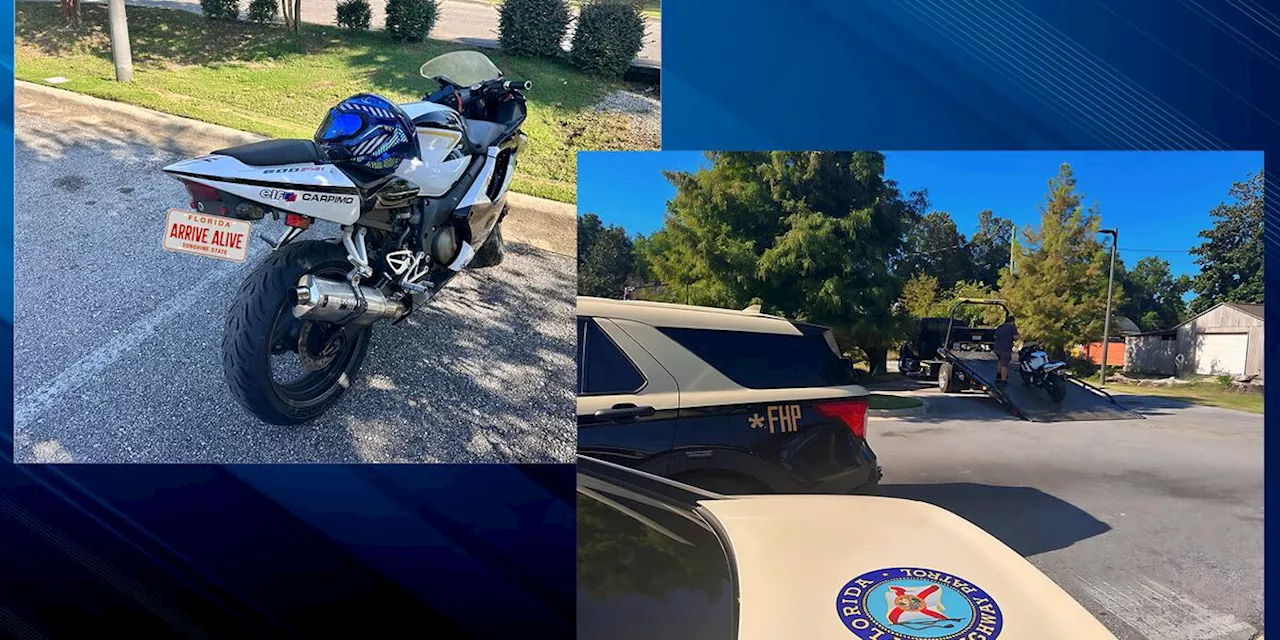 Woman on motorcycle leads FHP on high-speed chase to avoid ticket, FHP says