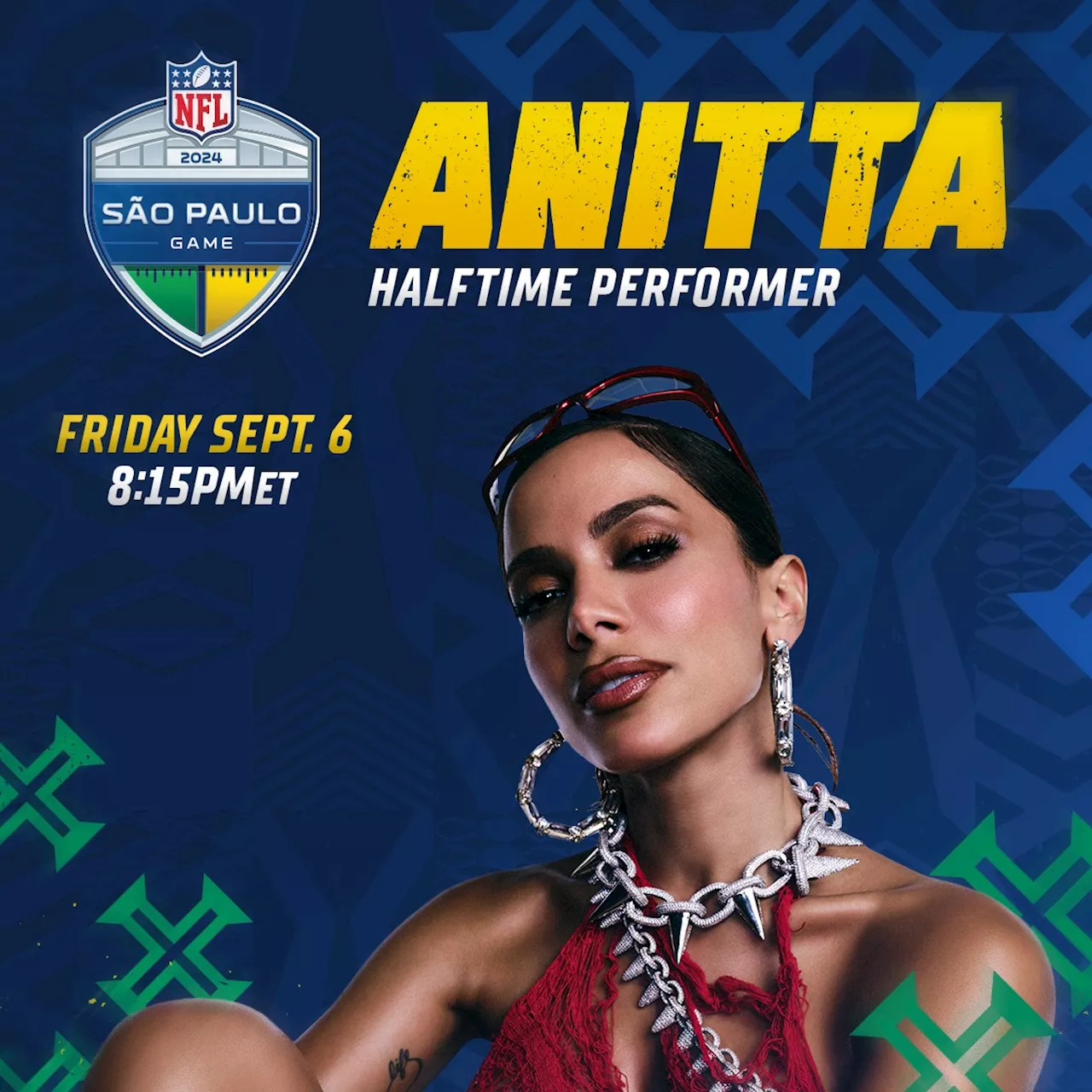 Anitta é anunciada pela NFL como atração principal de show do intervalo de jogo no Brasil