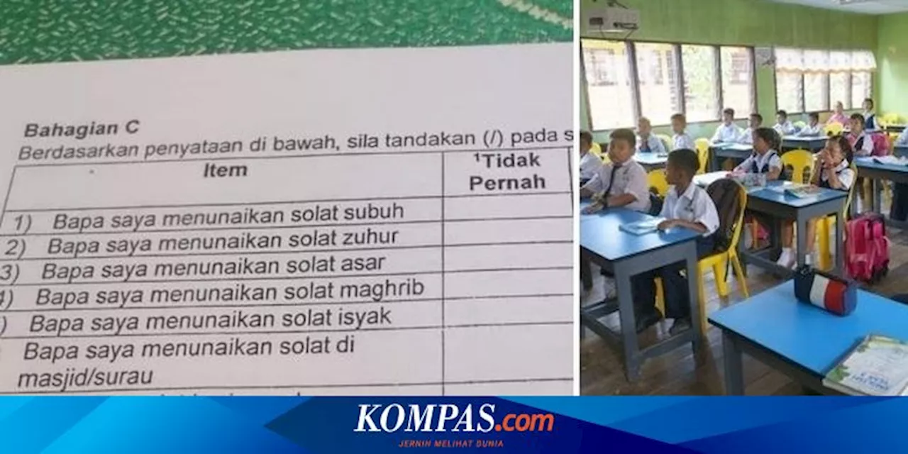 Viral Angket Sekolah di Malaysia Tanyakan ke Siswa Seberapa Sering Ayah Mereka Shalat