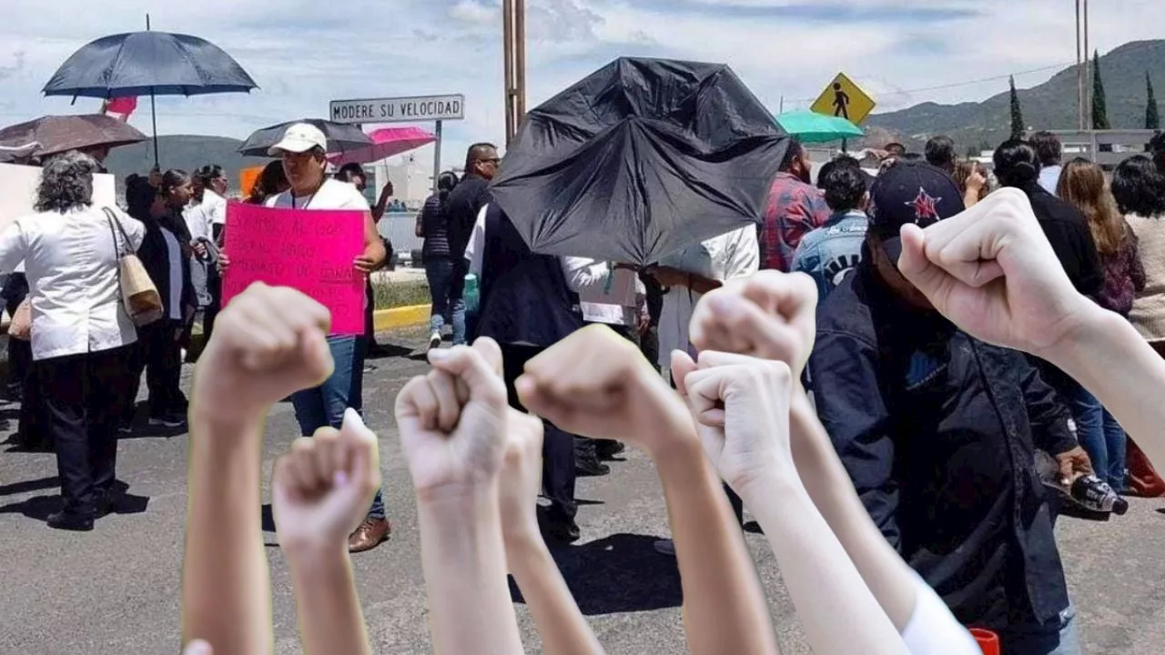 Bloqueo en bulevar Panorámico de Pachuca; son trabajadores de la Salud exigen pago de Fonac