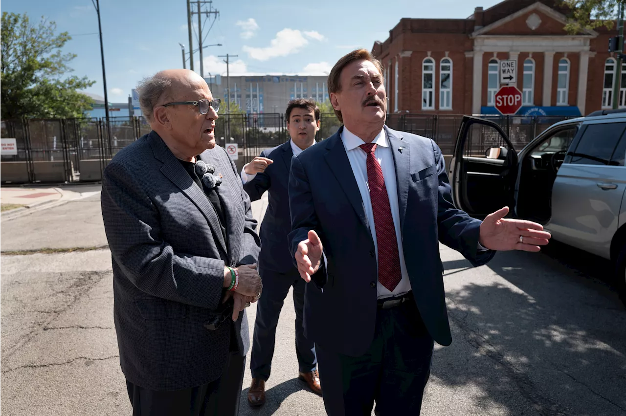 Rudy Giuliani, MyPillow CEO Mike Lindell seen at DNC protests in Chicago