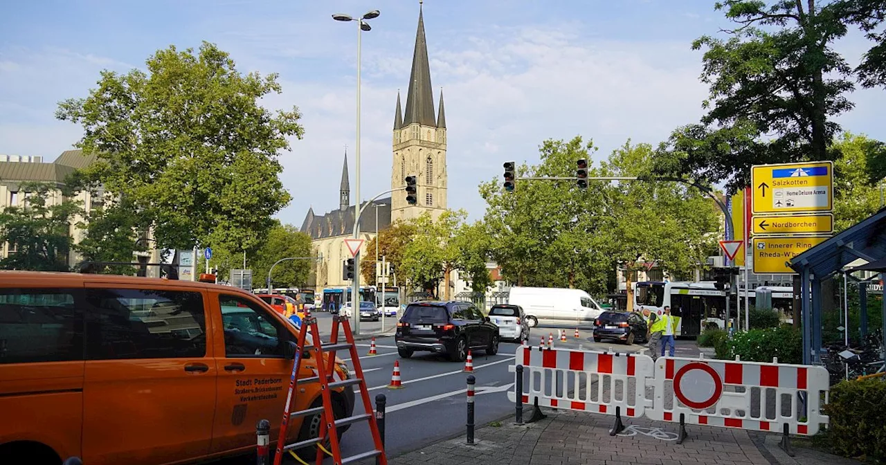 Westerntor in Paderborn wegen Umbaus ohne Ampel - größere Staus bleiben aus