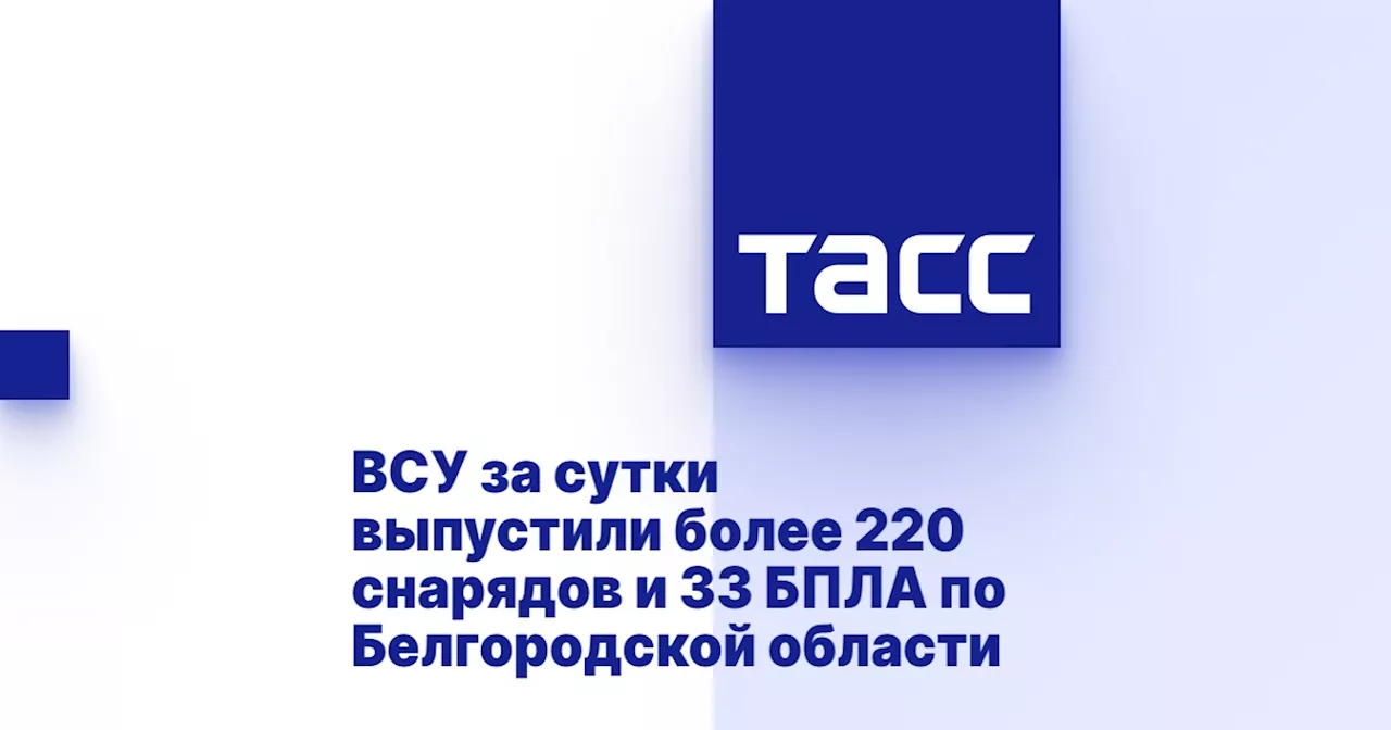 ВСУ за сутки выпустили более 220 снарядов и 33 БПЛА по Белгородской области