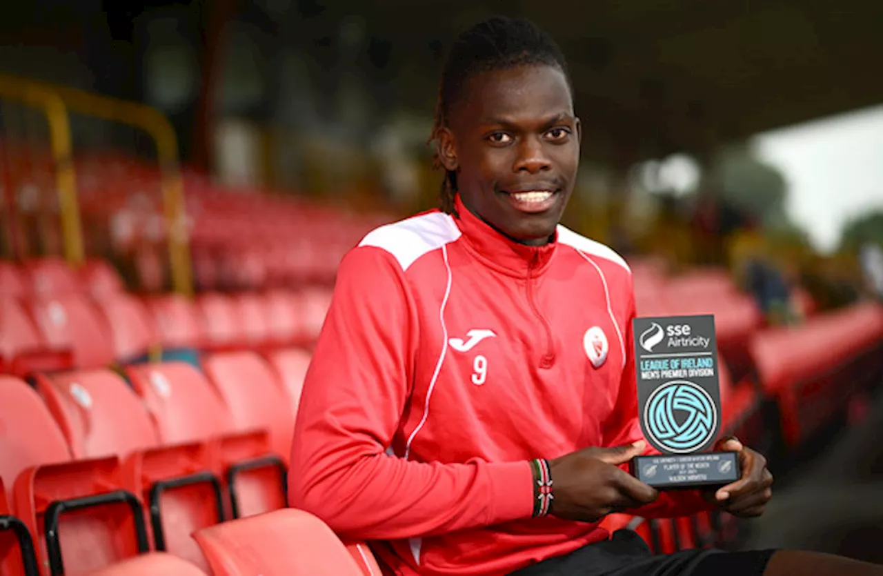 Sligo Rovers striker Waweru wins first 'proper award' after fine goalscoring form