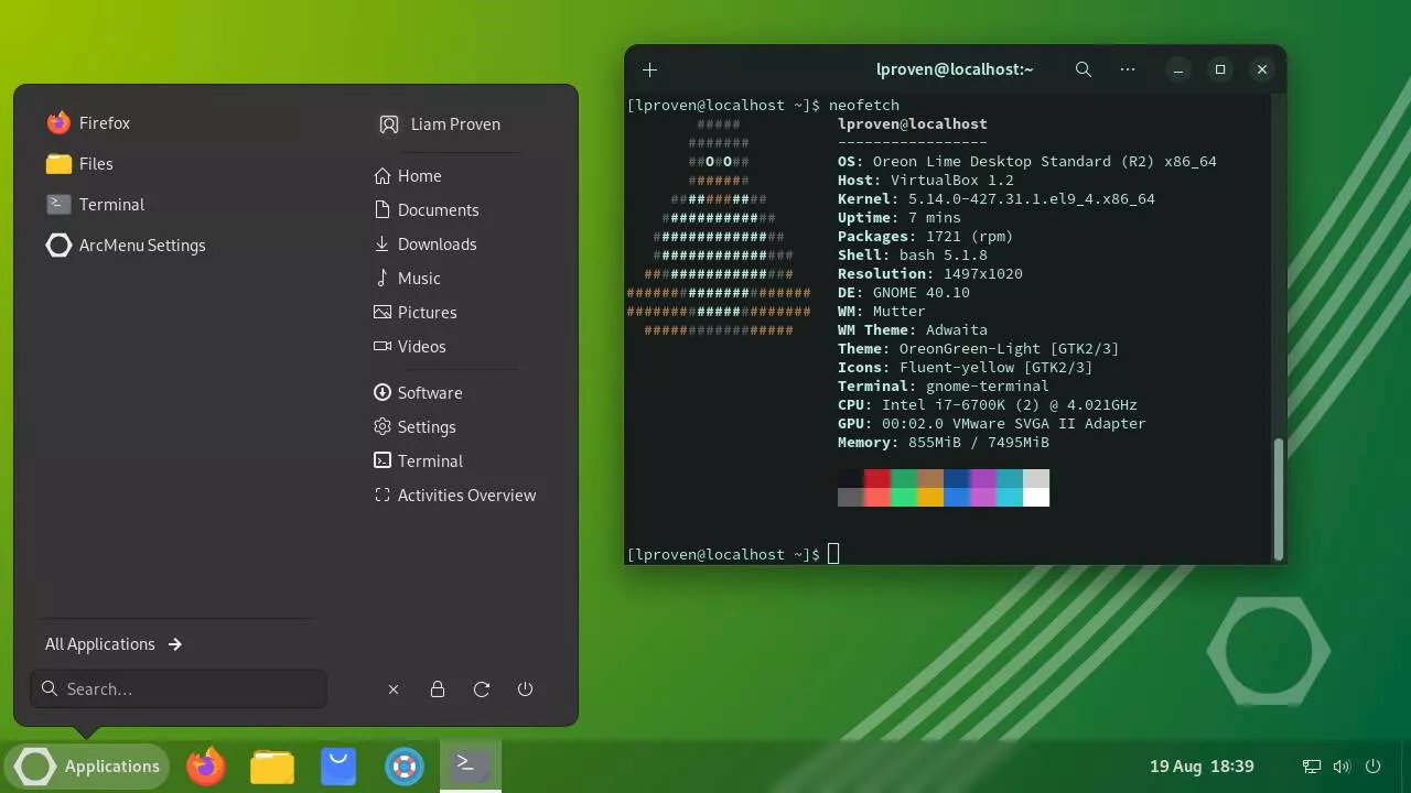 Oreon Lime is AlmaLinux with a desktop twist