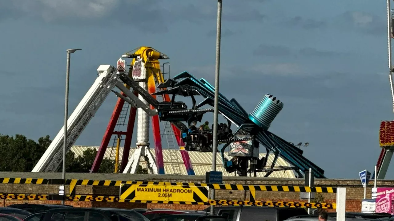 Major incident at Skegness Pleasure Beach as ride malfunctions leaving terrified visitors trapped in the...