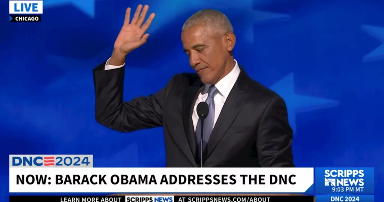 'America is ready for a better story,' former President Barack Obama tells the DNC