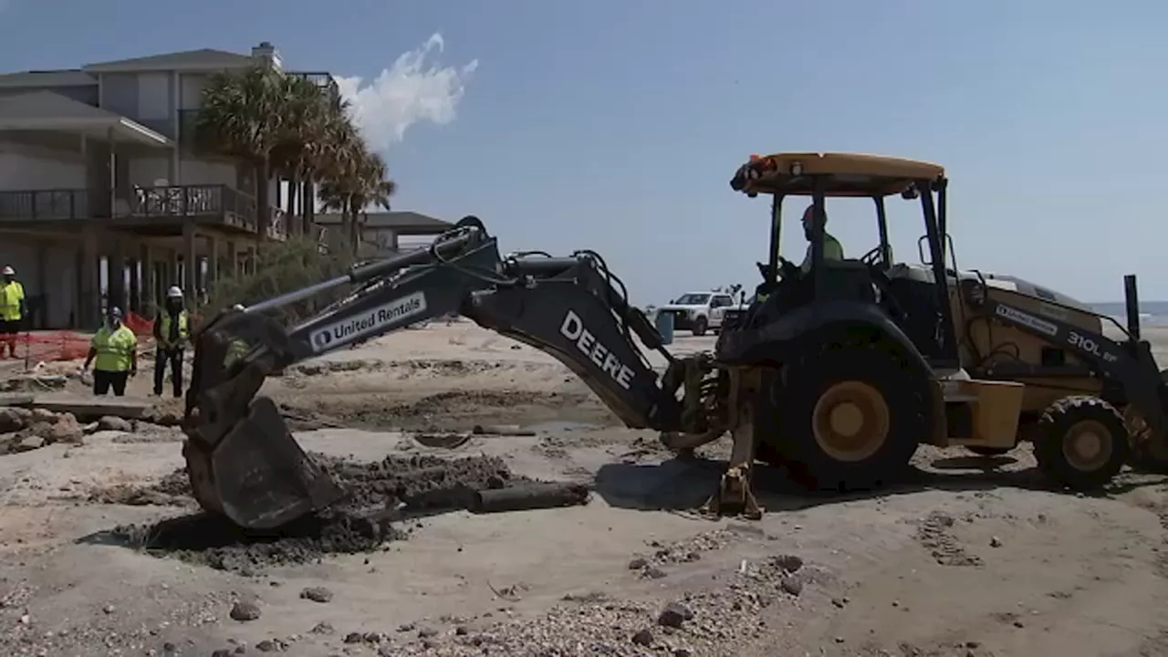 Galveston officials still assessing extent of beach erosion after Hurricane Beryl