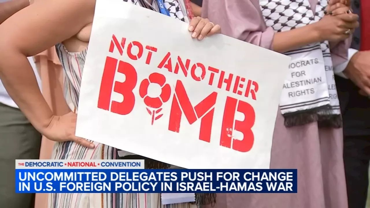 Uncommitted delegates speak in front of Chicago DNC, demanding halt to aid to Israel