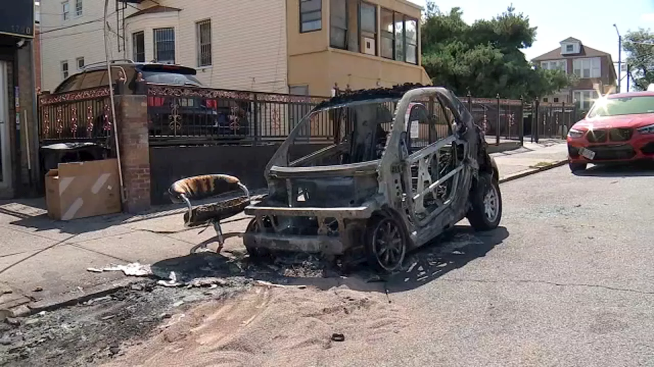 6 cars, front porch set on fire in apparent arson spree in Bronx