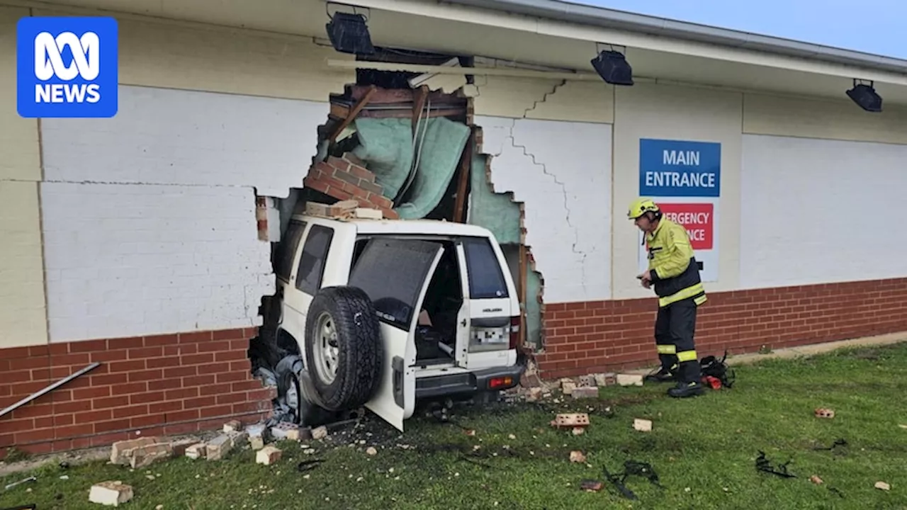 Driver receiving treatment after car crashes into Victor Harbor hospital