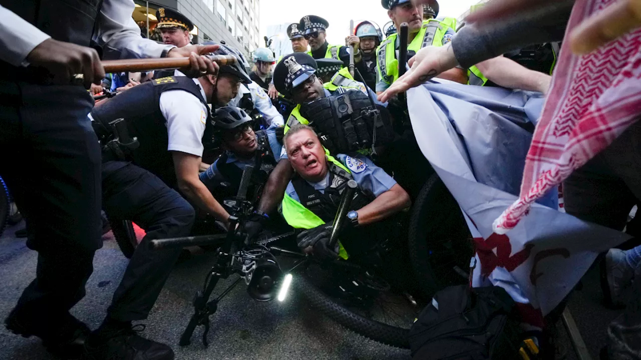 At least 55 arrested after clashes with police outside Israeli Consulate in Chicago during DNC