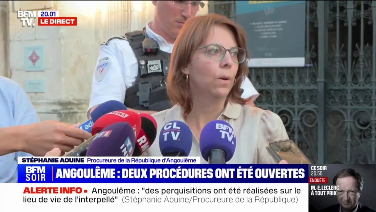 Angoulême: il n'ya pas eu 'd'échanges verbaux entre la personne interpellée et les différentes personnes qui ont croisé son chemin', rapporte la procureure de la République