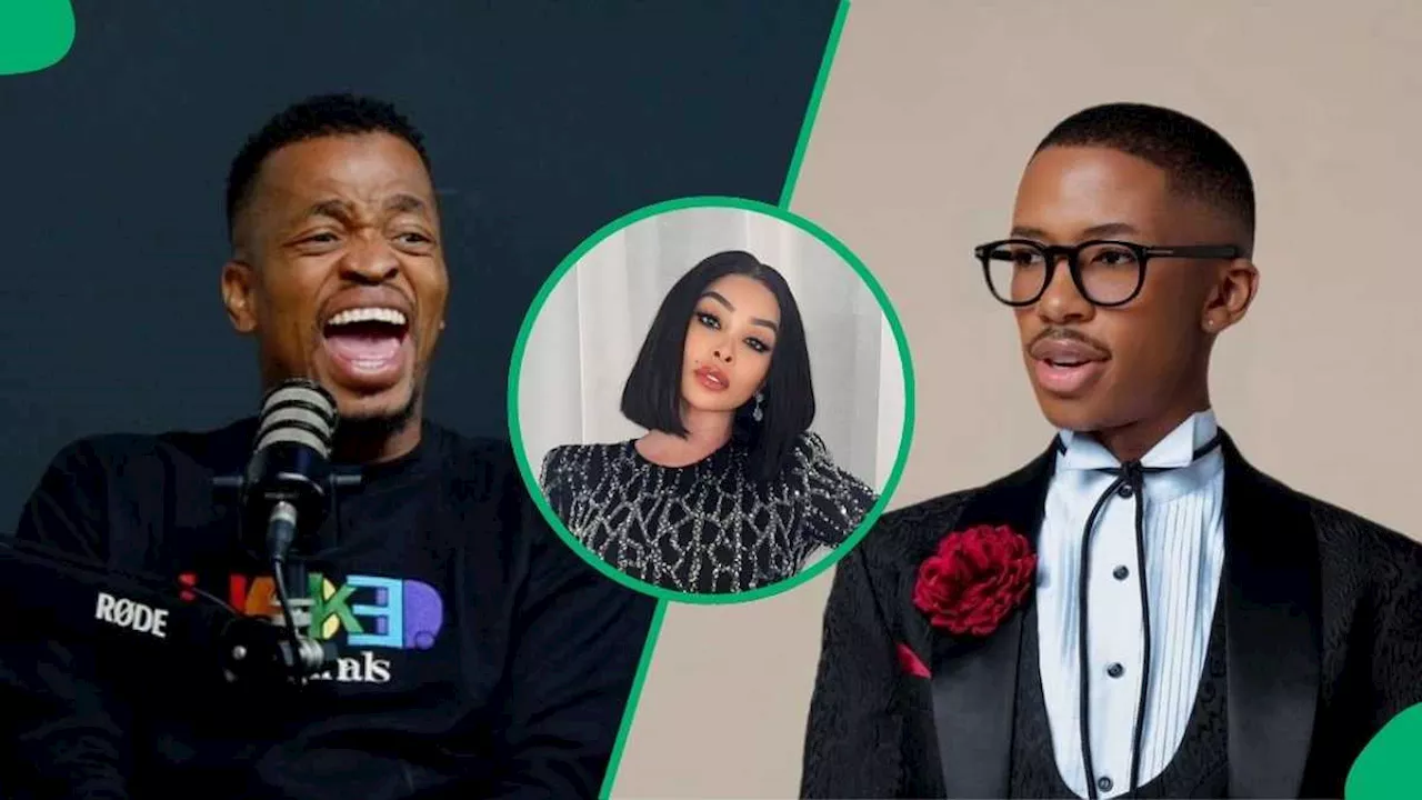 Mpho Popps Trolls Lasizwe About His “White” Sister Khanyi Mbau, SA Reacts: “You Won’t See Heaven”