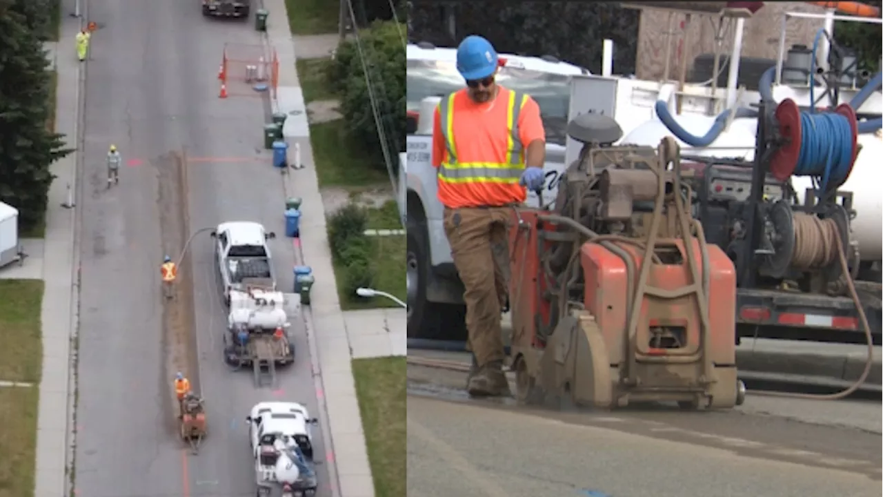 Prep work begins along 33 Avenue N.W. ahead of water main repairs