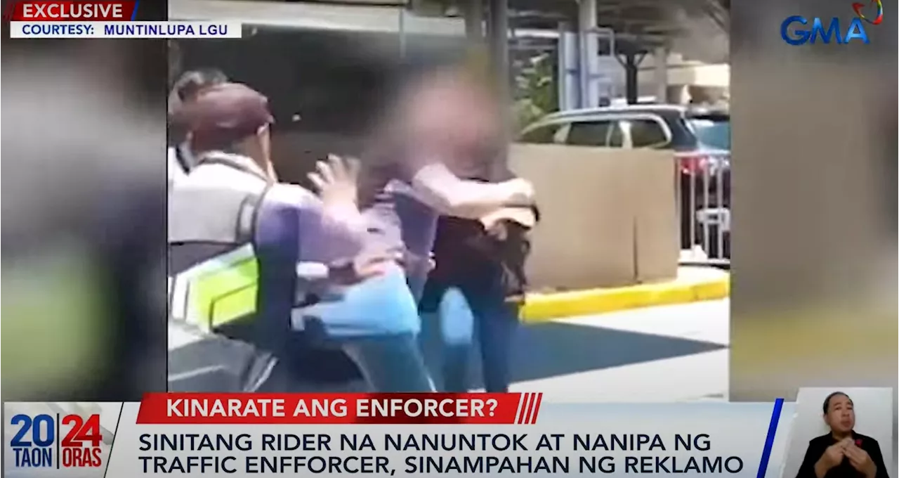 Apprehended rider rains punches, kicks on traffic enforcer