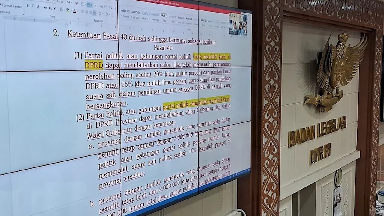 Pembahasan Belum Tuntas, Sudah Beredar Undangan Paripurna Pengesahan Revisi UU Pilkada Besok