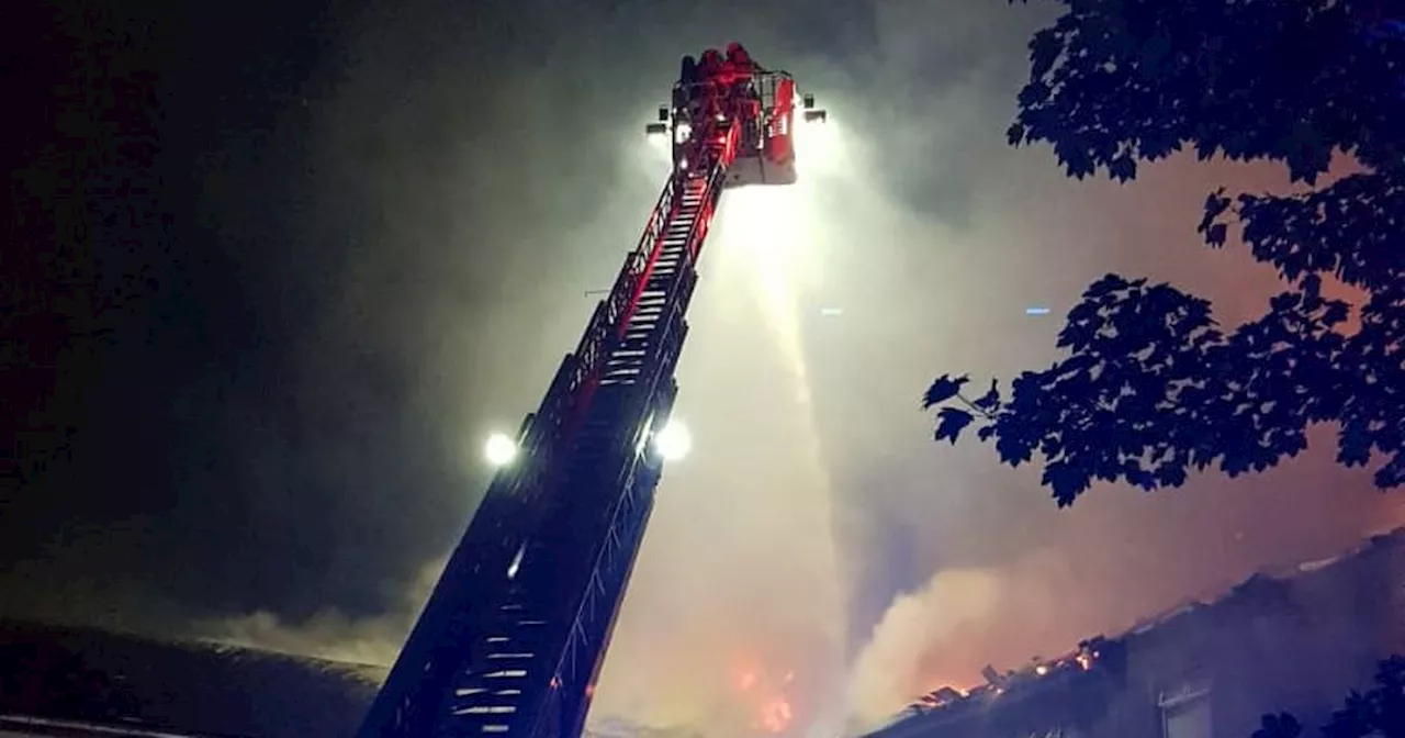 Dublin Fire Brigade crew work overnight to battle building blaze