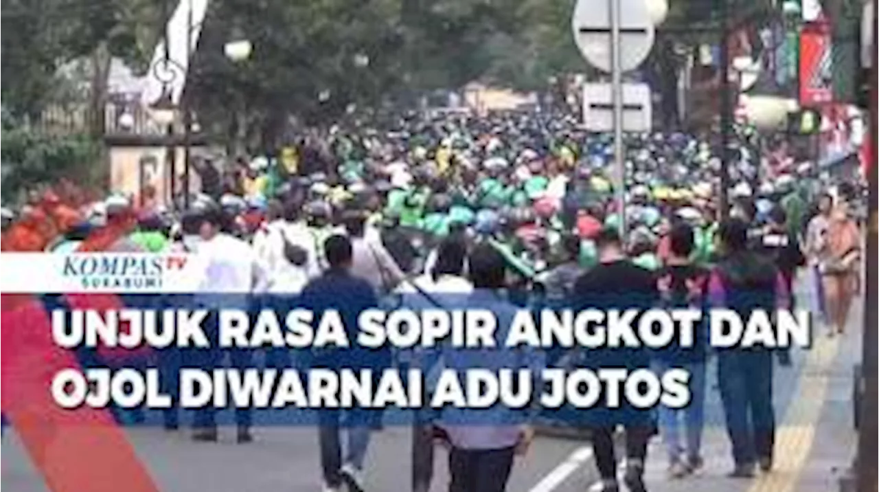 Unjuk Rasa Sopir Angkot Dan Ojek Online Diwarnai Adu Jotos