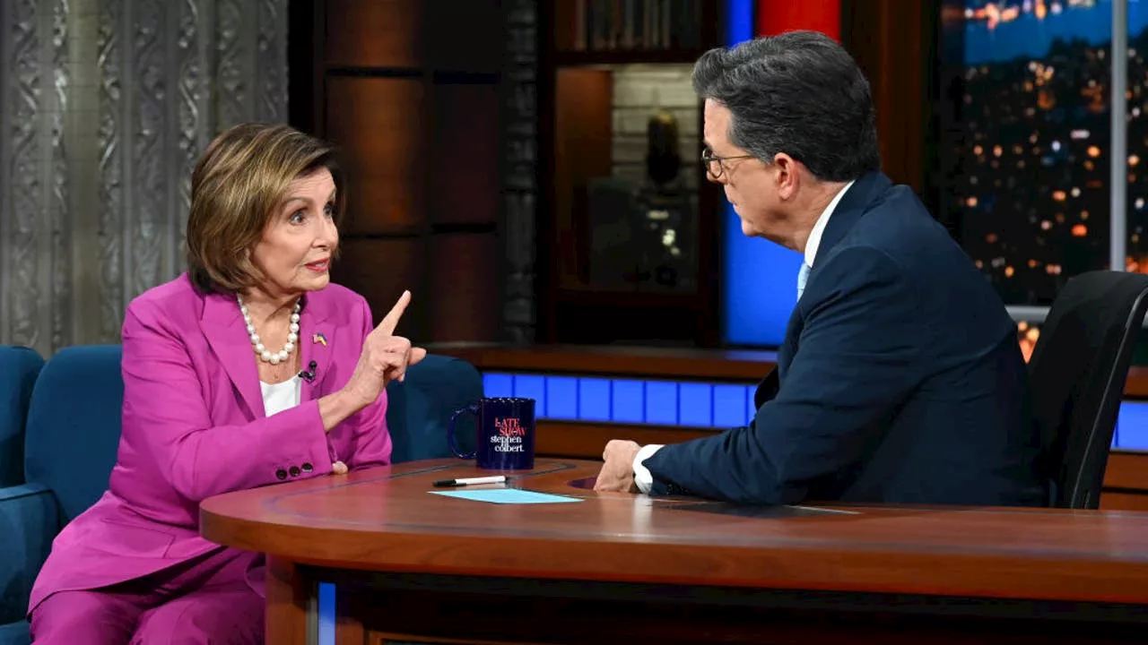 Protestors interrupt Nancy Pelosi interview during live 'Late Show' broadcast in Chicago